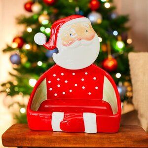 Fitz and Floyd Essentials Merry Jingle Santa caddy